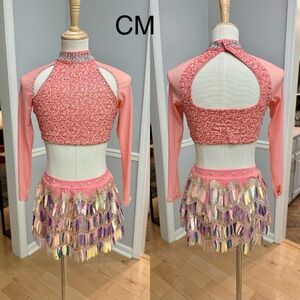 Peach and gold costume CM